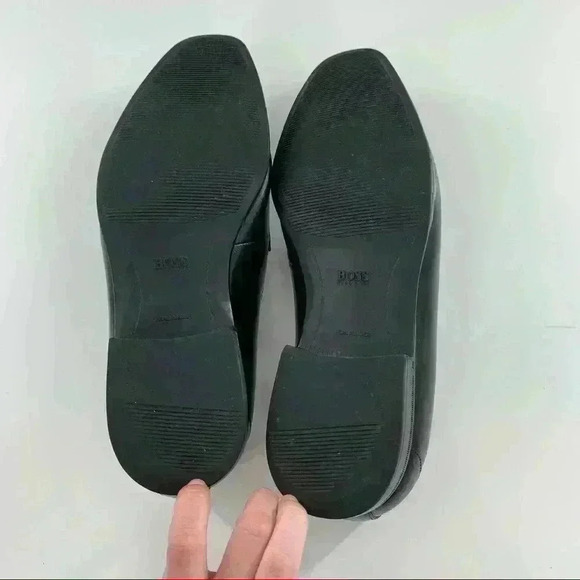 Boss Hugo Boss mens Carl loafers size 9 black leather horsebit main image 4